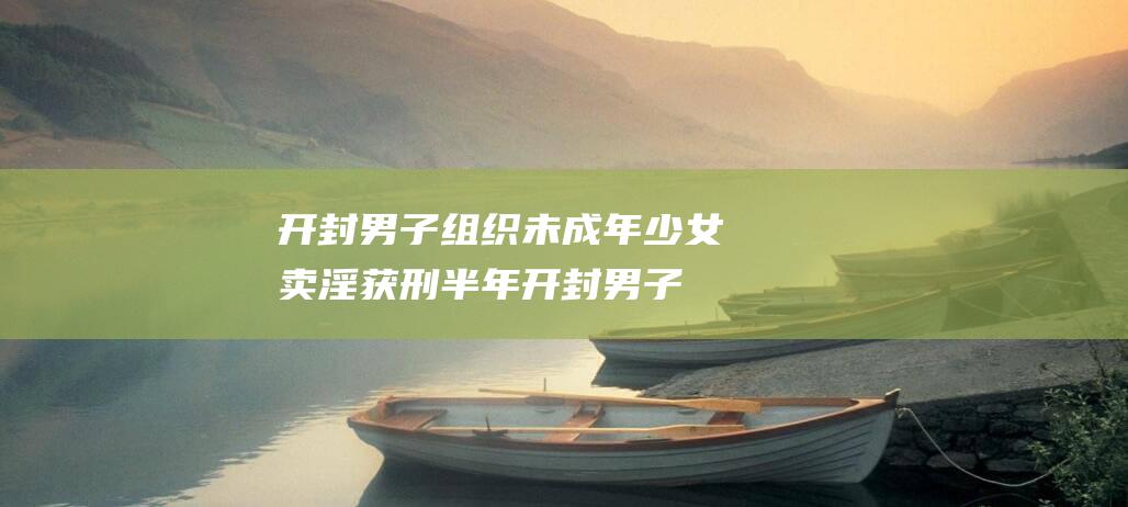 开封男子组织未成年少女卖淫获刑半年 (开封男子组织打人案件)