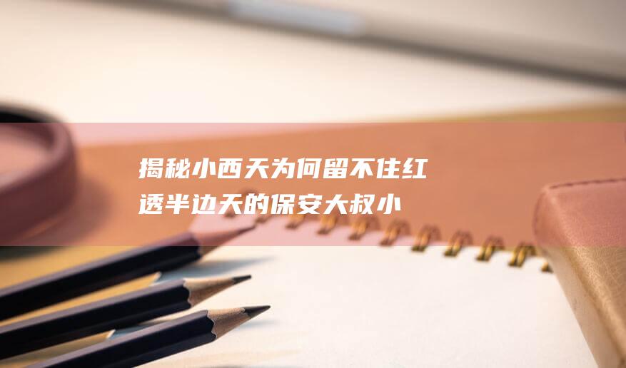 揭秘小西天为何留不住红透半边天的保安大叔 (小西天是谁)