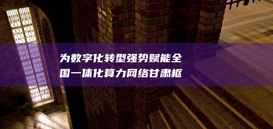 为数字化转型强势赋能 全国一体化算力网络甘肃枢纽算力突破3万P (为数字化转型工作贡献)