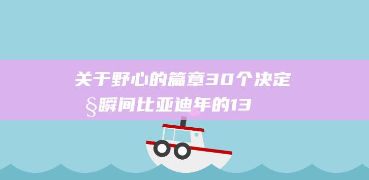 关于野心的篇章 30 个决定性瞬间 比亚迪 年的 13 果断的选择和适时的运气 (关于野心的篇章有哪些)
